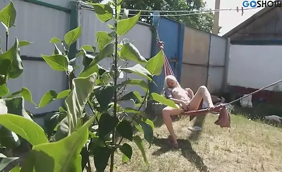 Hammock Heaven Outdoor Blonde Masturbation Adventure